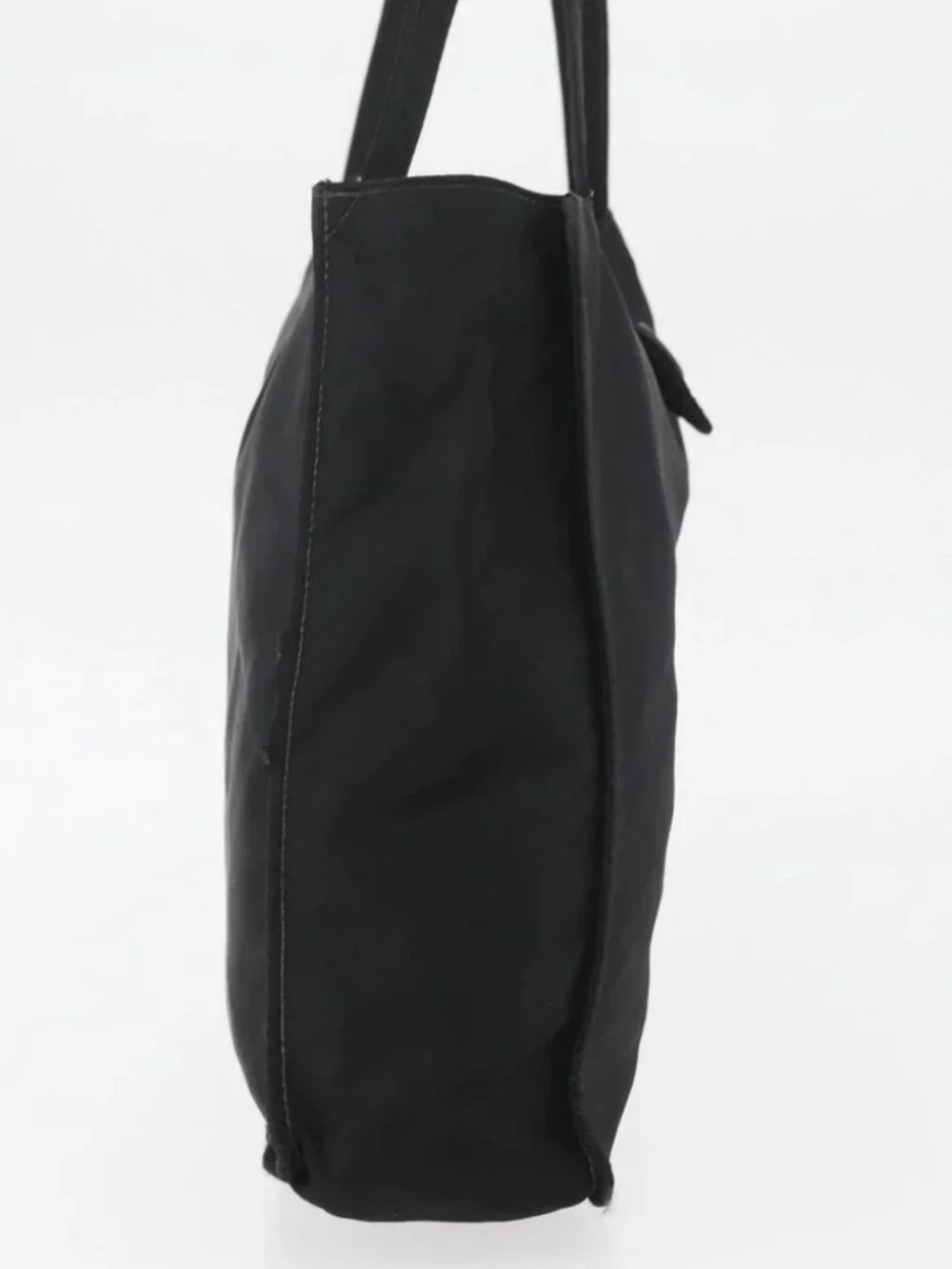 CHANEL Hand Bag Nylon Black Silver CC Auth 176247